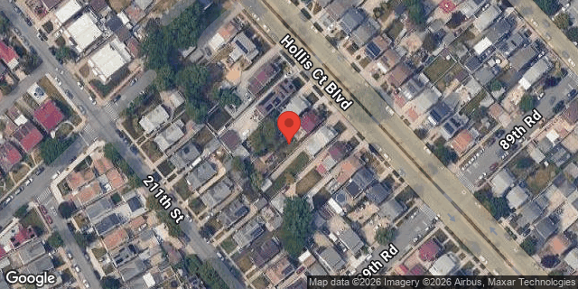 Aerial map of 89-22 HOLLIS COURT BLVD, Queens