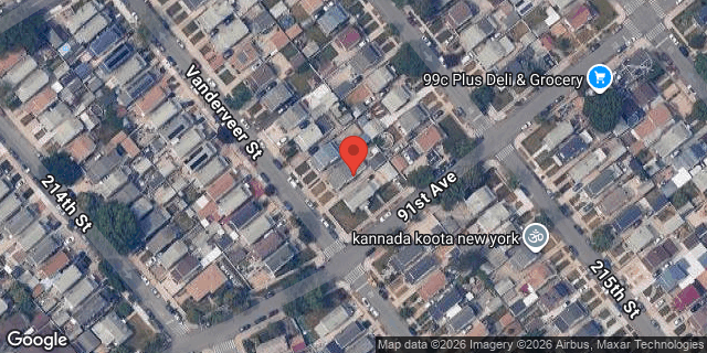 Aerial map of 90-23 VANDERVEER STREET, Queens