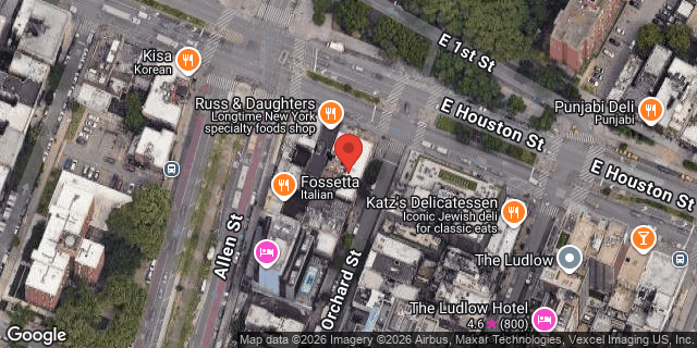 Aerial map of 185 EAST HOUSTON STREET, Manhattan