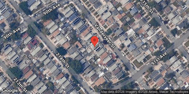 Aerial map of 90-20 VANDERVEER STREET, Queens