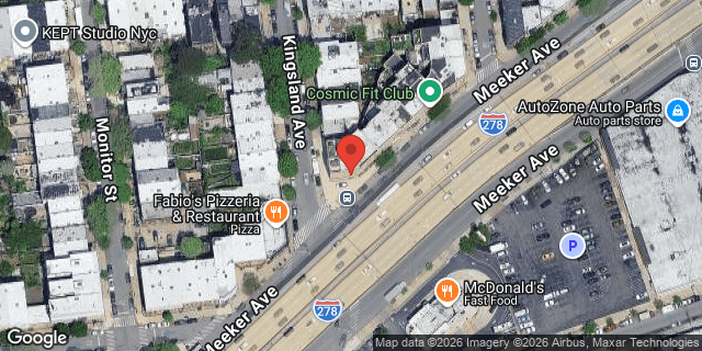 Aerial map of 164 KINGSLAND AVENUE, Brooklyn