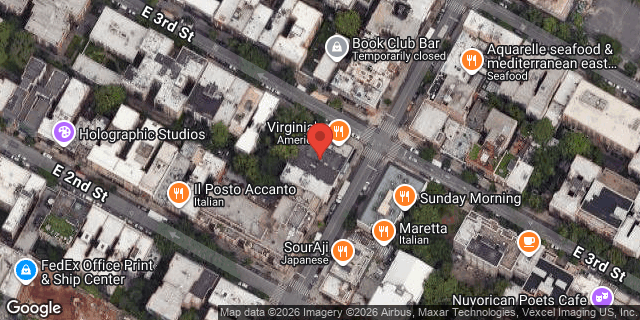 Aerial map of 32 AVENUE B, Manhattan