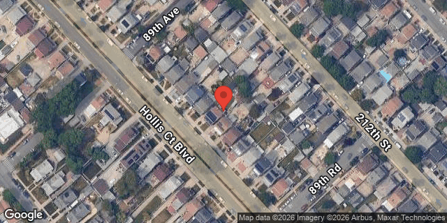 Aerial map of 89-19 HOLLIS COURT BLVD, Queens