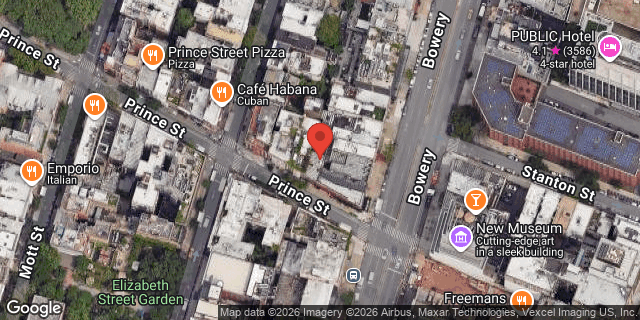 Aerial map of 5 PRINCE STREET, Manhattan