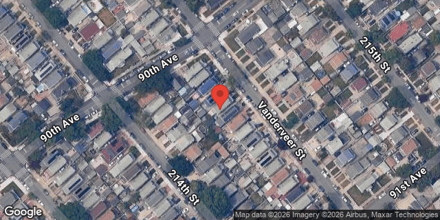 Aerial map of 90-10 VANDERVEER STREET, Queens