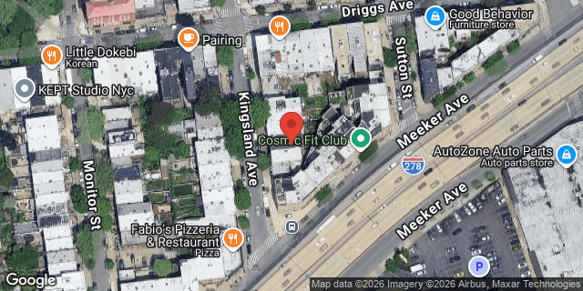Aerial map of 178 KINGSLAND AVENUE, Brooklyn