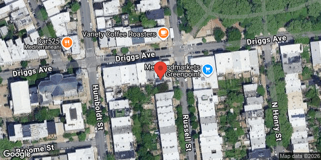Aerial map of 145 DRIGGS AVENUE, Brooklyn