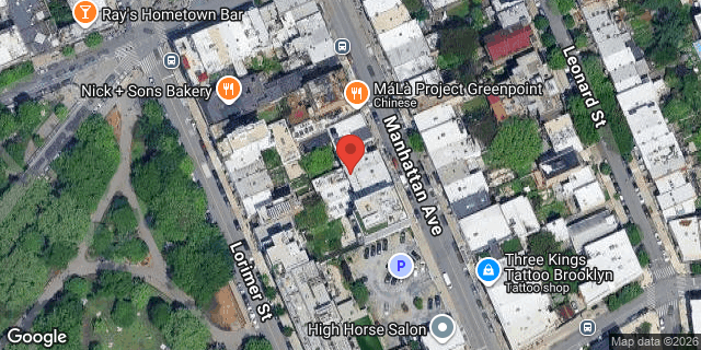 Aerial map of 595 MANHATTAN AVENUE, Brooklyn