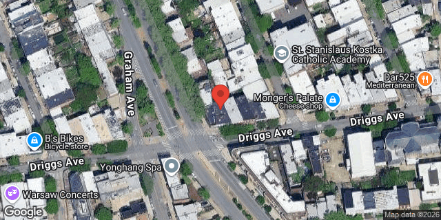 Aerial map of 216 DRIGGS AVENUE, Brooklyn