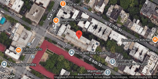 Aerial map of 709 EAST 6 STREET, Manhattan