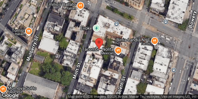 Aerial map of 278 MOTT STREET, Manhattan