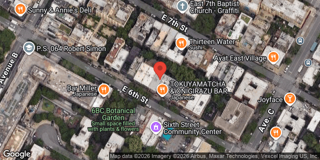 Aerial map of 625 EAST 6 STREET, Manhattan