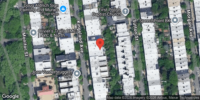 Aerial map of 224 KINGSLAND AVENUE, Brooklyn