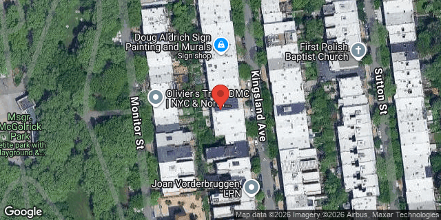 Aerial map of 243 KINGSLAND AVENUE, Brooklyn