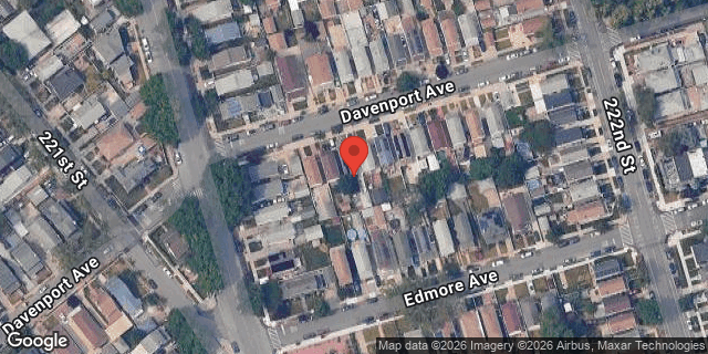 Aerial map of 221-34 DAVENPORT AVENUE, Queens