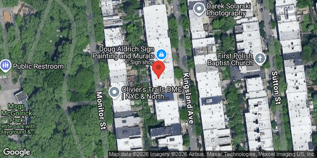 Aerial map of 249 KINGSLAND AVENUE, Brooklyn