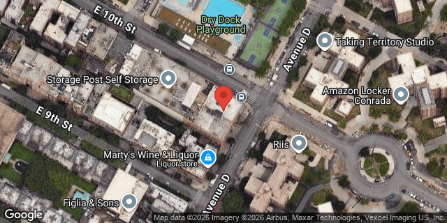 Aerial map of 143 AVENUE D, Manhattan
