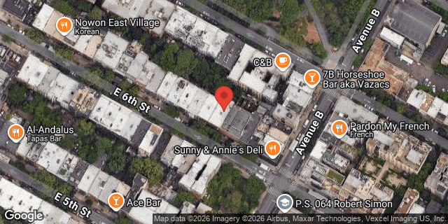 Aerial map of 537 EAST 6 STREET, Manhattan