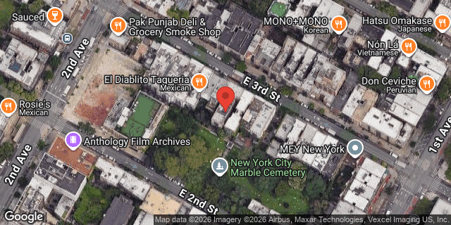 Aerial map of 66 EAST 3 STREET, Manhattan