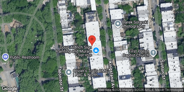 Aerial map of 257 KINGSLAND AVENUE, Brooklyn