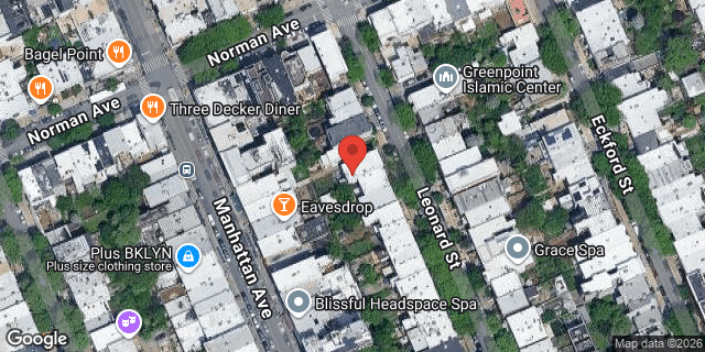 Aerial map of 597 LEONARD STREET, Brooklyn