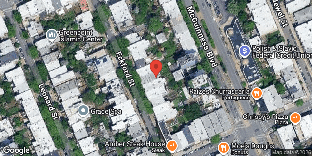 Aerial map of 162 ECKFORD STREET, Brooklyn