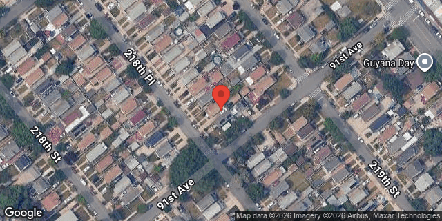 Aerial map of 90-27 218 PLACE, Queens