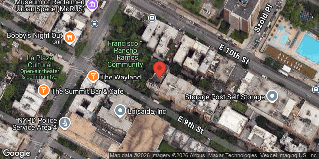 Aerial map of 713 EAST 9 STREET, Manhattan