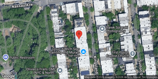 Aerial map of 261 KINGSLAND AVENUE, Brooklyn
