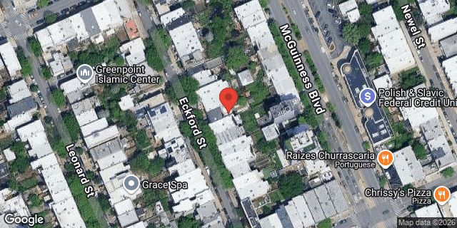 Aerial map of 166 ECKFORD STREET, Brooklyn
