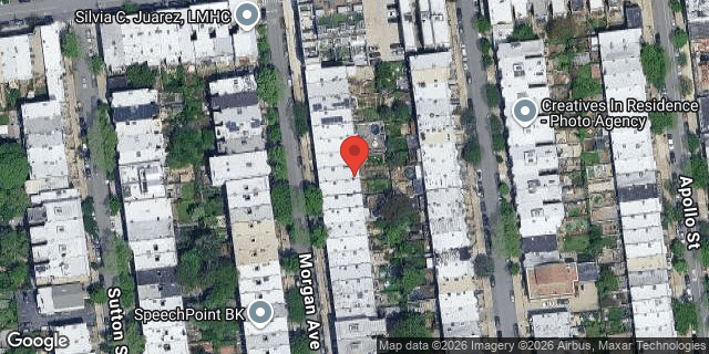 Aerial map of 608 MORGAN AVENUE, Brooklyn