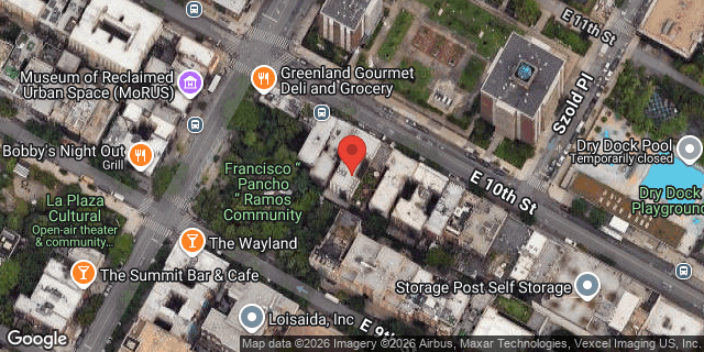 Aerial map of 406 EAST 10 STREET, Manhattan