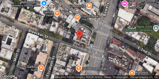 Aerial map of 3 BLEECKER STREET, Manhattan