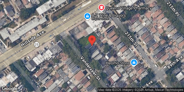 Aerial map of 88-15 VANDERVEER STREET, Queens