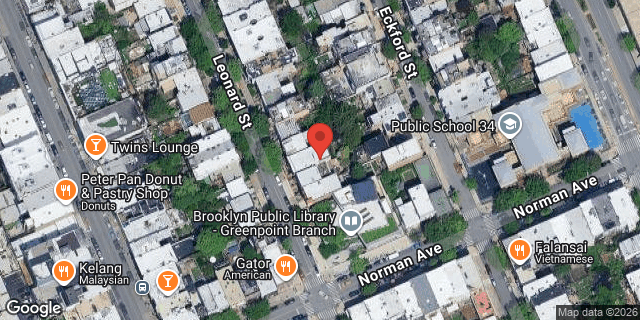 Aerial map of 630 LEONARD STREET, Brooklyn