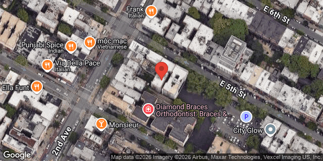 Aerial map of 302 EAST 5 STREET, Manhattan