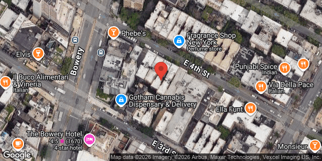 Aerial map of 58 EAST 4 STREET, Manhattan