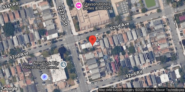 Aerial map of 222-08 92 AVENUE, Queens