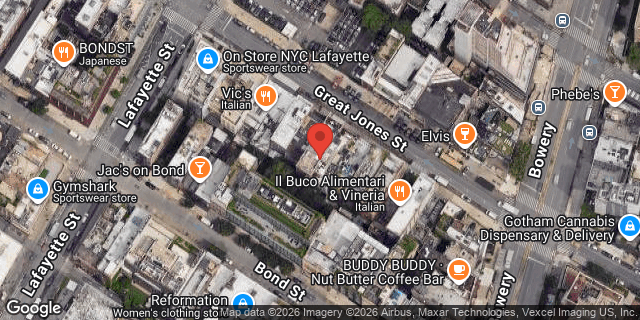 Aerial map of 39 GREAT JONES STREET, Manhattan