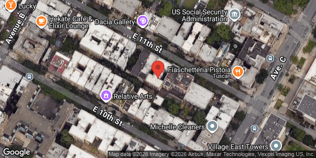 Aerial map of 632 EAST 11 STREET, Manhattan