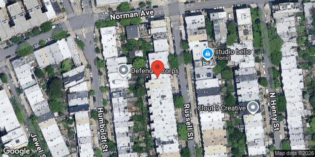 Aerial map of 185 RUSSELL STREET, Brooklyn