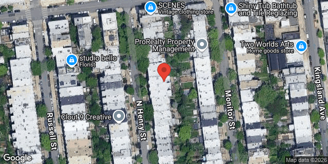 Aerial map of 222 NORTH HENRY STREET, Brooklyn