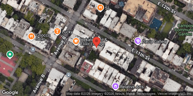 Aerial map of 606 EAST 11 STREET, Manhattan