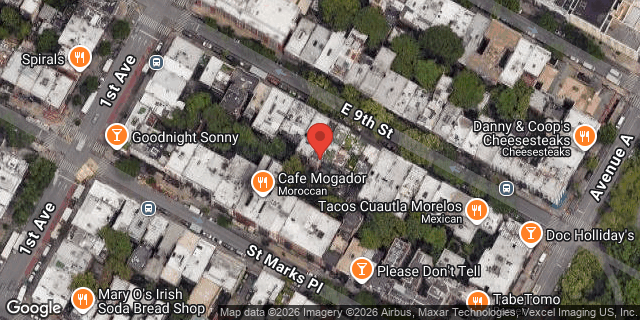 Aerial map of 418 1/2 EAST 9 STREET, Manhattan