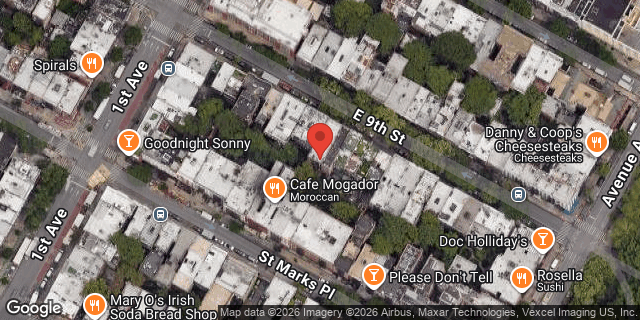 Aerial map of 418 EAST 9 STREET, Manhattan