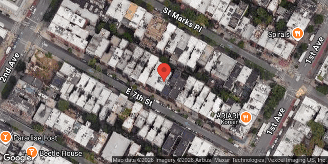 Aerial map of 67 EAST 7 STREET, Manhattan