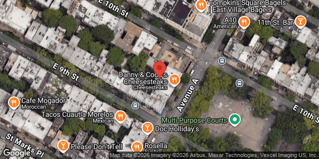 Aerial map of 151 AVENUE A, Manhattan