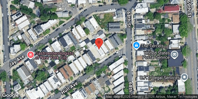 Aerial map of 66-55 HULL AVENUE, Queens