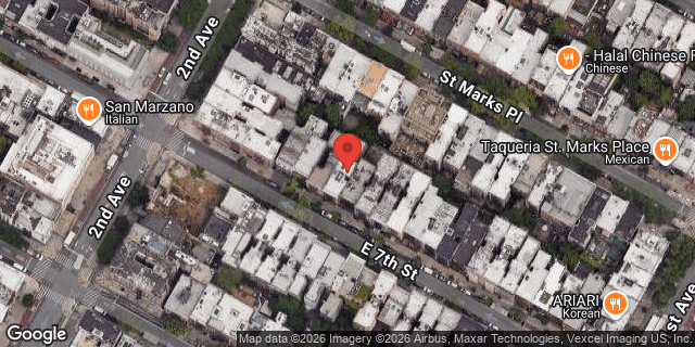 Aerial map of 55 EAST 7 STREET, Manhattan