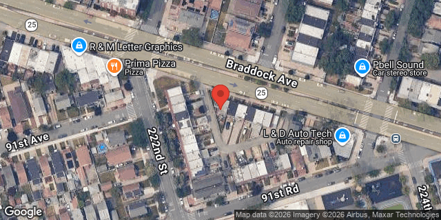 Aerial map of 222-86 BRADDOCK AVENUE, Queens